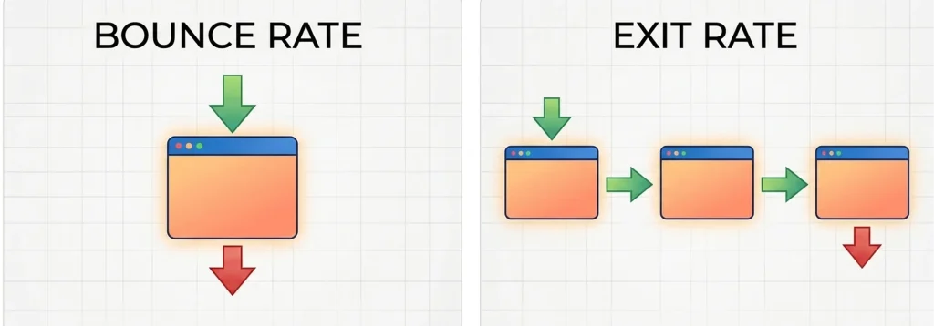 Bounce Rate vs Exit Rate