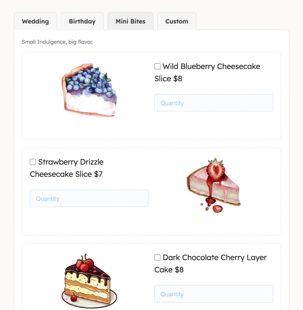 Fluent Forms tab layout