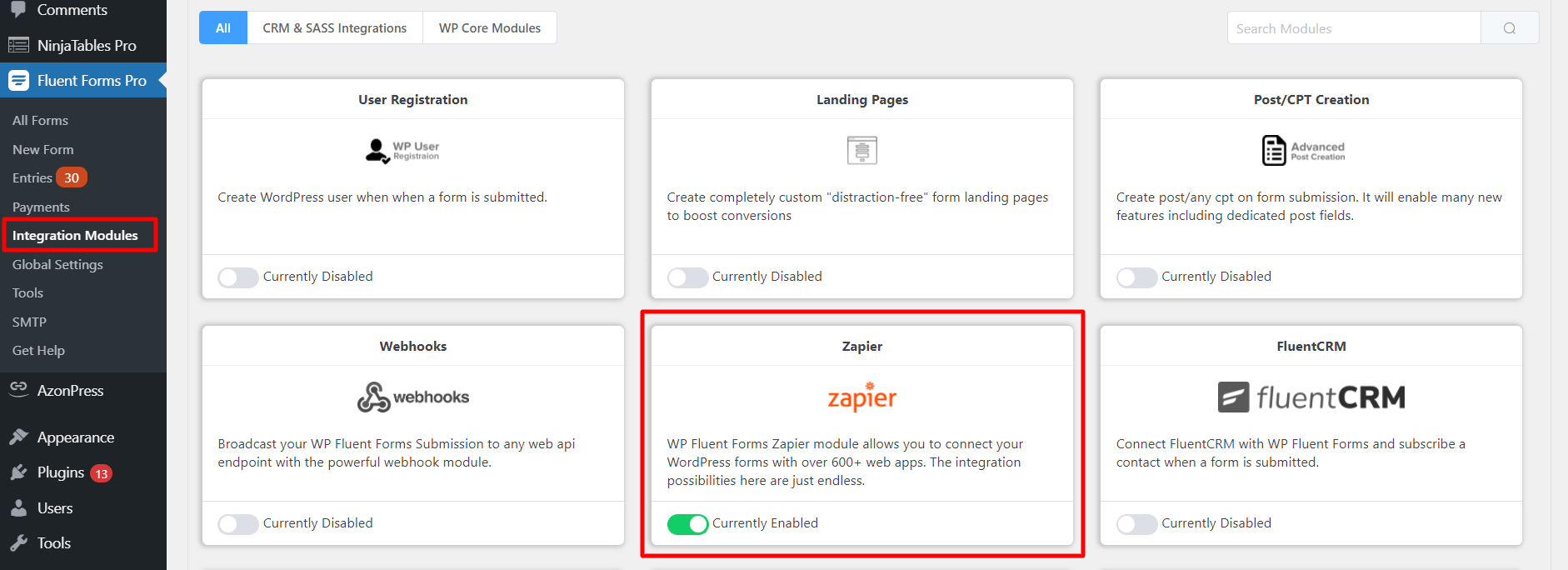 Zapier Integration with WP Fluent Form