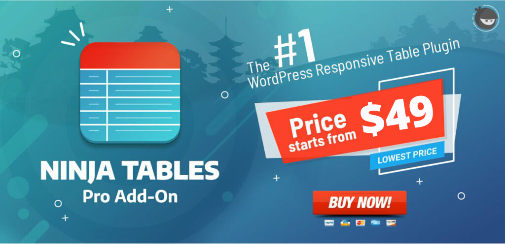 Ninja table plugin lowest price table builder