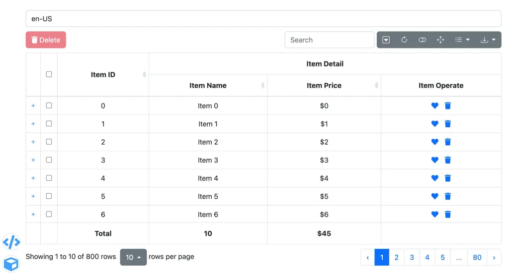 Bootstrap Table