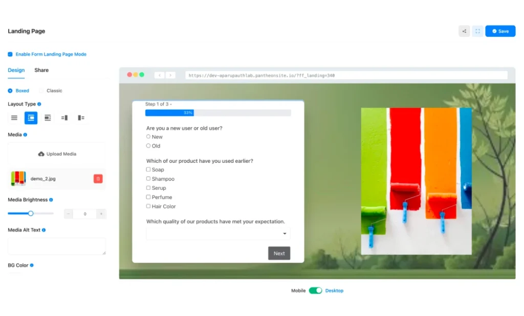 enable_form_landing_page_mode