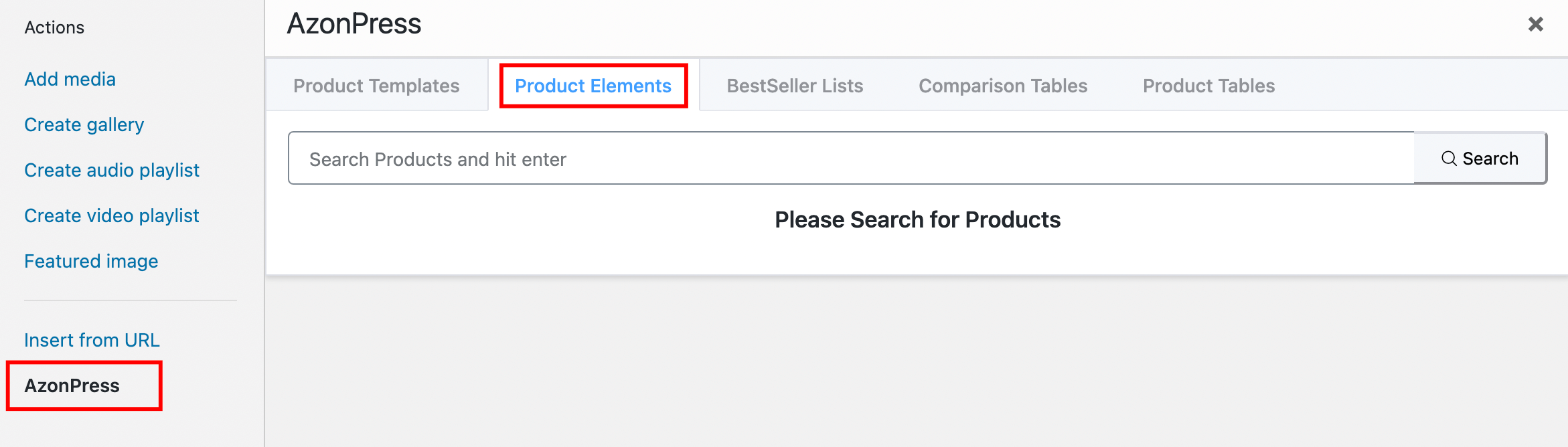 Select Product Elements - Azonpress
