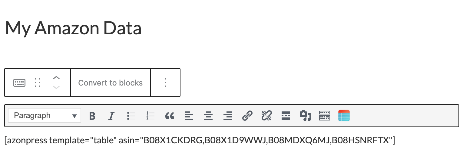 Table Templates Shortcodes - Azonpress