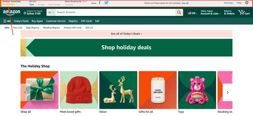 Amazon Associates Sitestripe