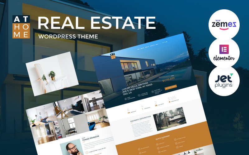 At Home - Real Estate Elementor WordPress Theme