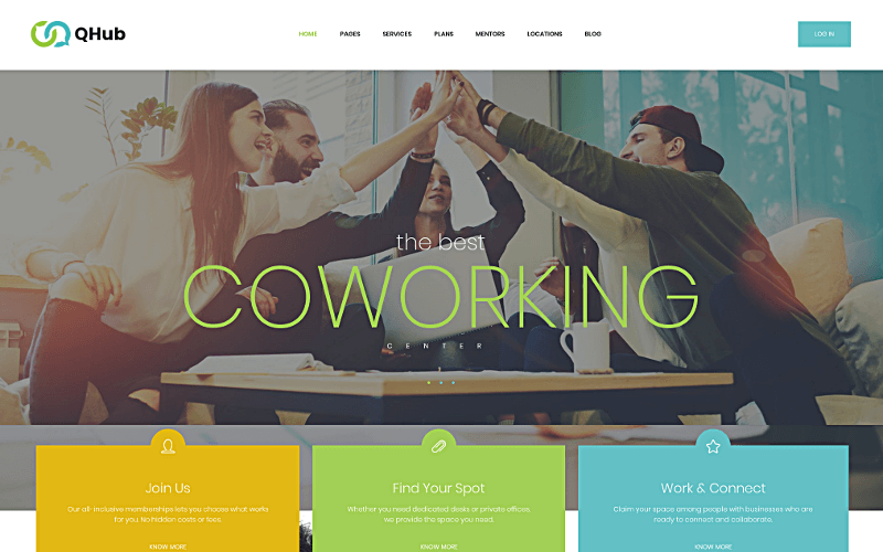 Qhub - Coworking and Office Space WordPress Theme