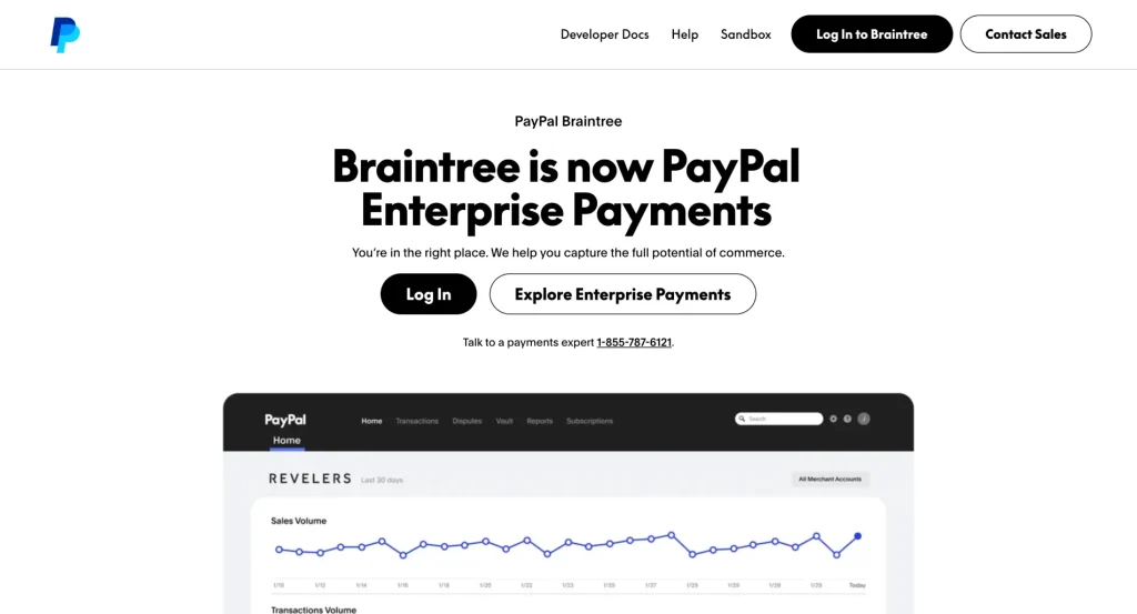 Owned by PayPal, Braintree is the developer-focused option, with one API that accepts cards, PayPal, and Venmo. It's a common pick for marketplaces and platforms that need to split payments.