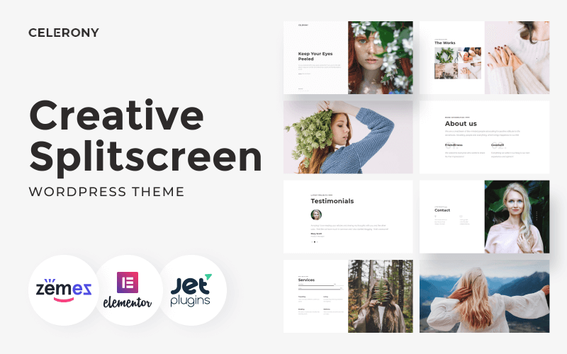 Celerony - Creative Splitscreen Elementor WordPress Theme