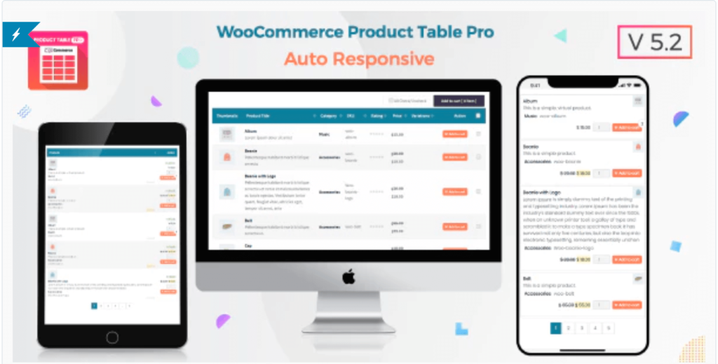 woocommerce product table