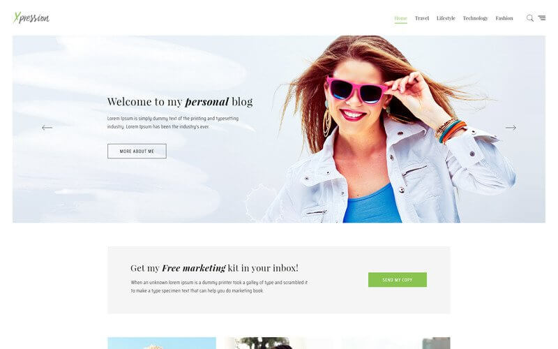 xPression - Minimal Blog WordPress Theme