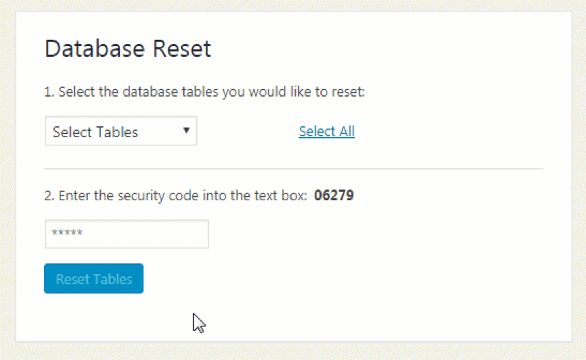 WordPress Reset Plugin