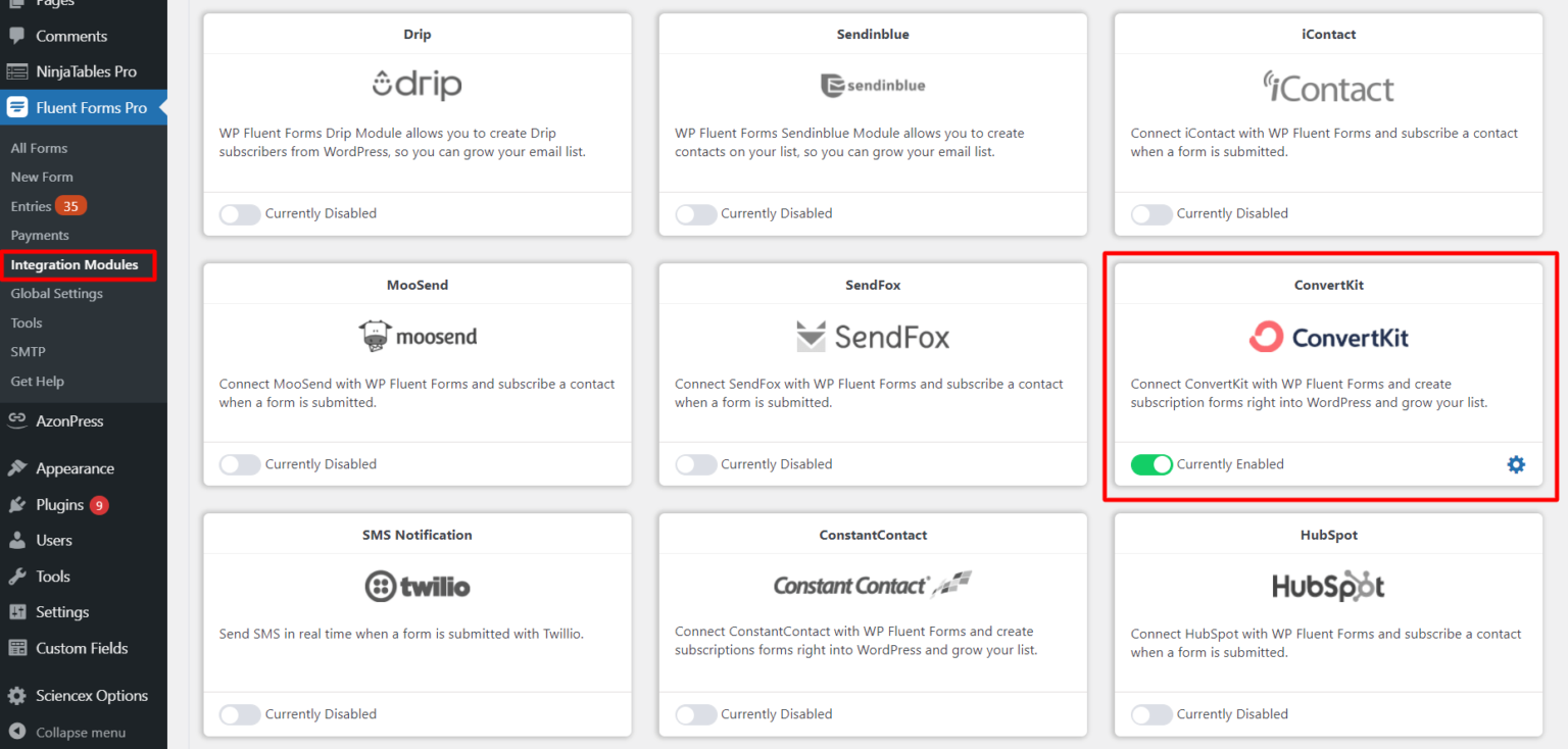 ConvertKit Integration with Fluent Forms WP Manage Ninja