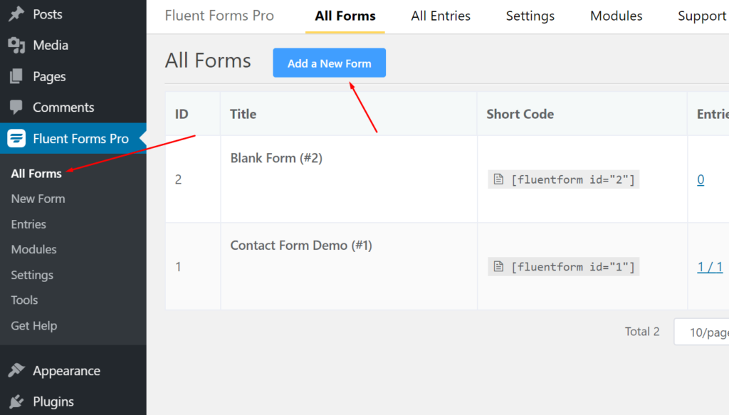 How to create an inline form with WP Fluent Forms