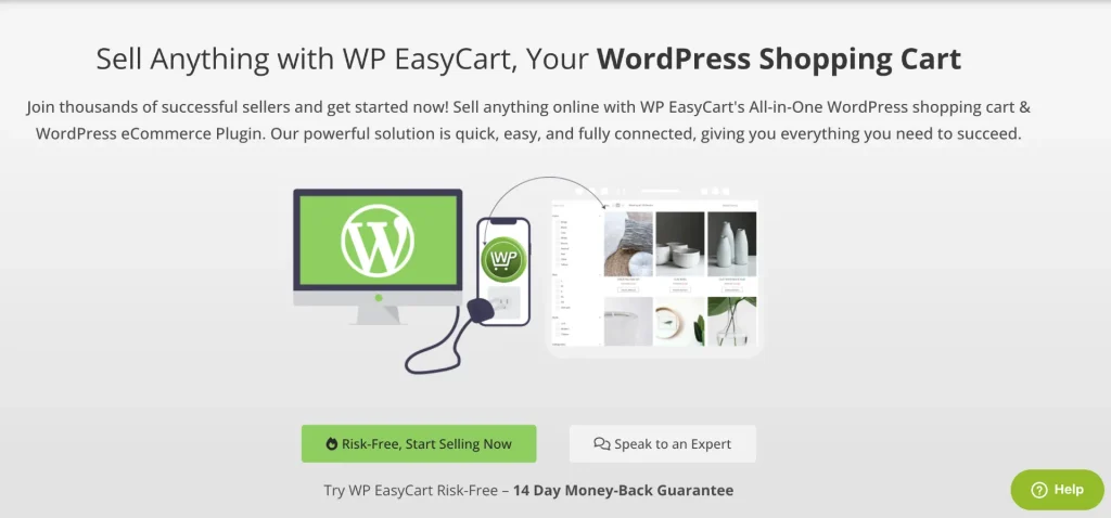 Image: WP EasyCart Website Homepage