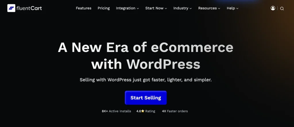 Image: FluentCart Website Homepage