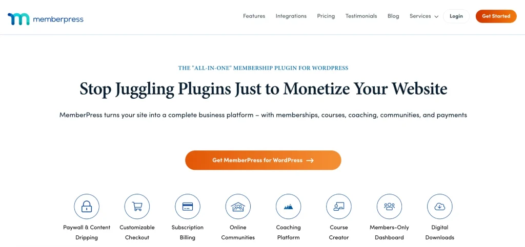 Image: MemberPress Website Homepage