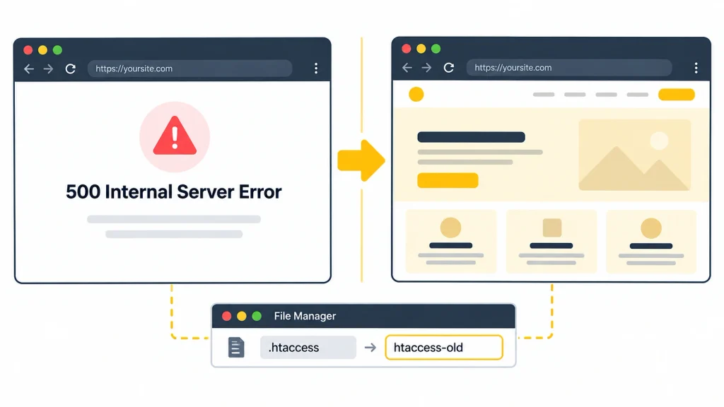 The error (500) internal server error