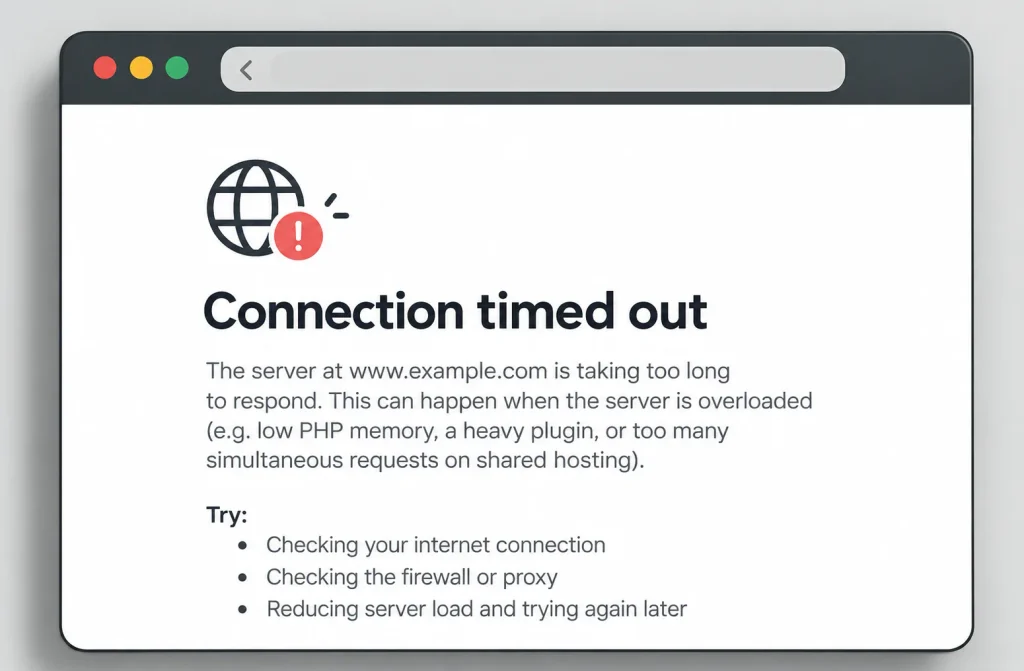 The error Connection timed out