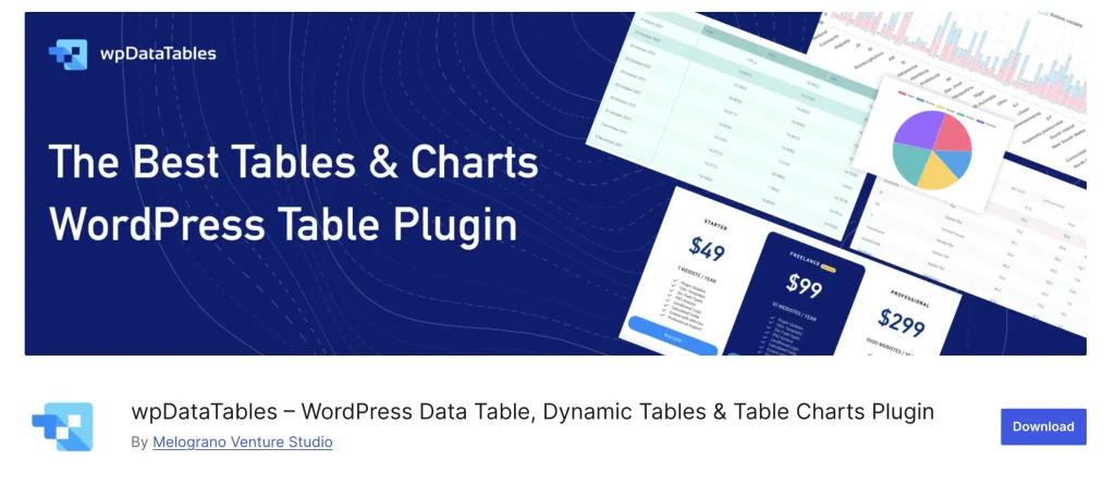 wpDataTables connects WordPress to external data rather than storing it inside the plugin