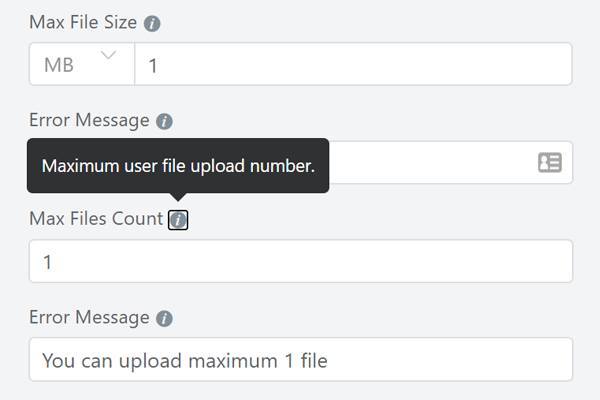 Fluent Forms File Uploading Option - Volume Restriction