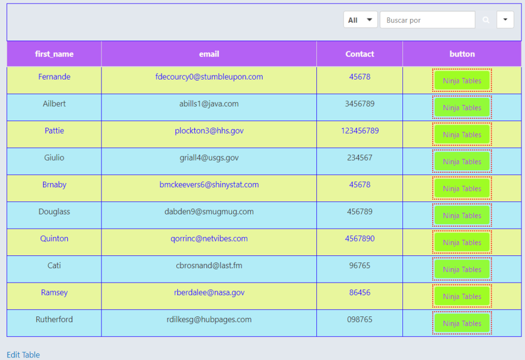 table plugin for online tables