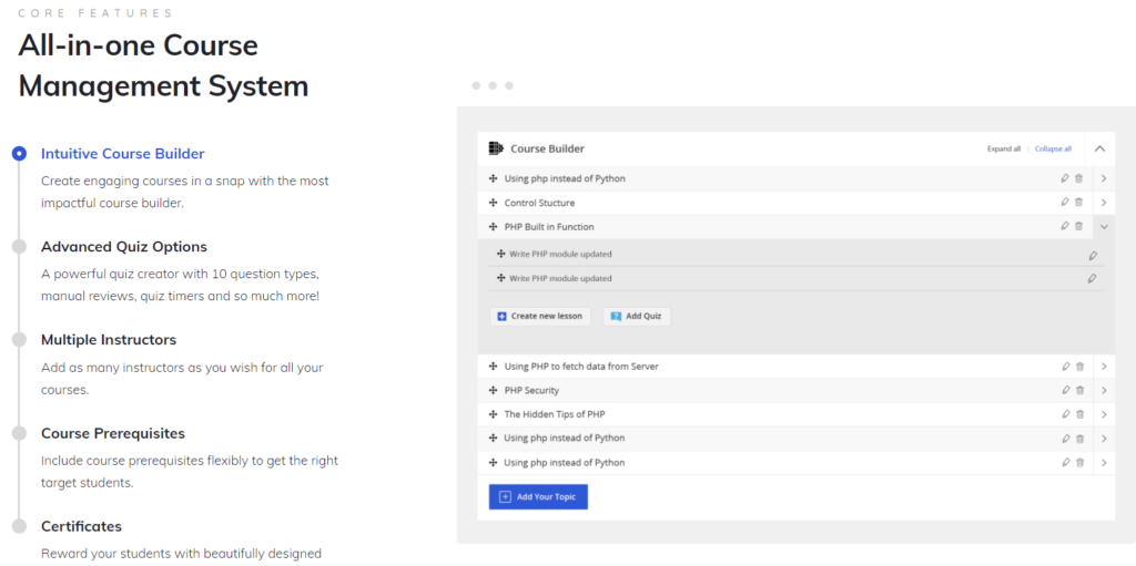 TutorLMS Course Management System