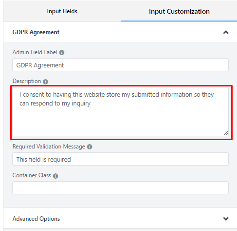 GDPR field customization of Fluent Form.png