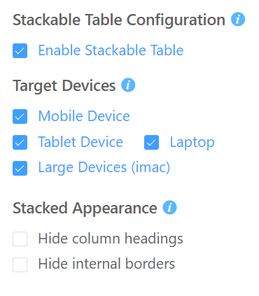 table plugin customization