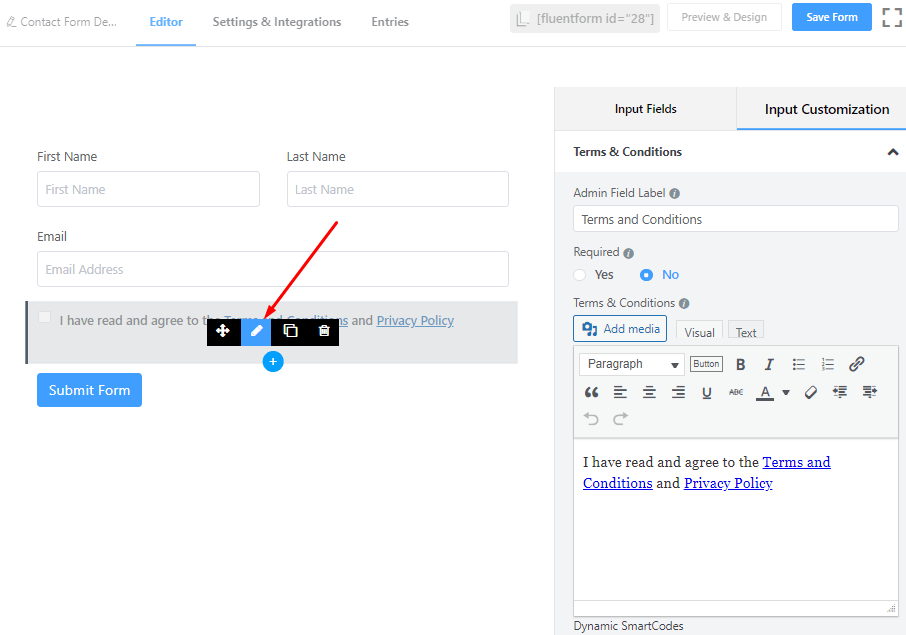 Terms and condition edit in Fluent Forms.png