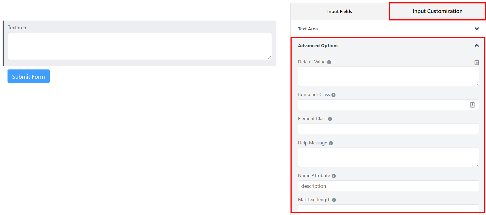 text-area-input-field-in-wp-fluent-form-wordpress-plugin