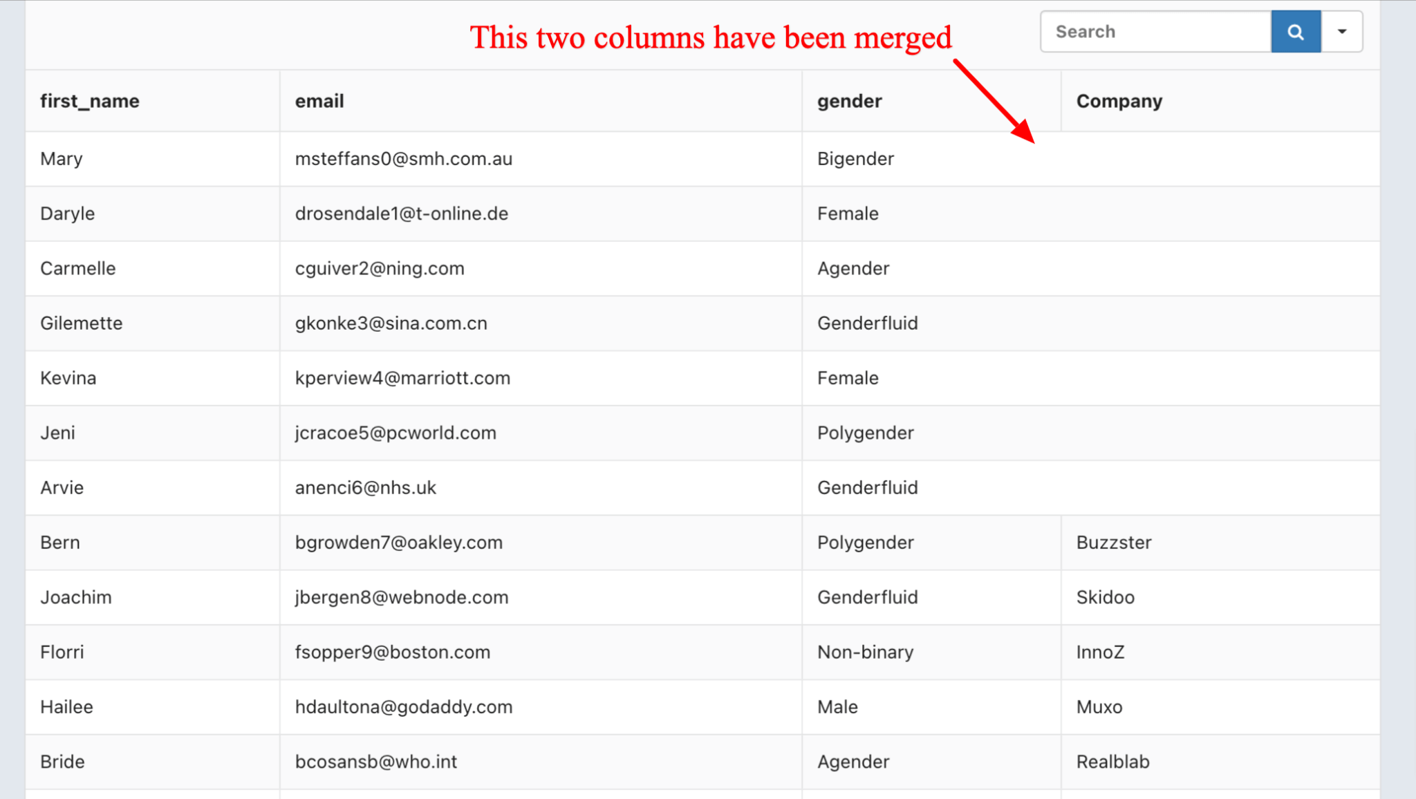 colspan / cell-merge in WordPress plugin Ninja Tables