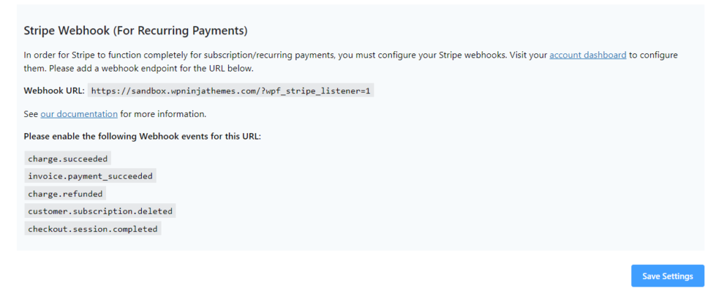 Stripe Webhook for Recurring Payments