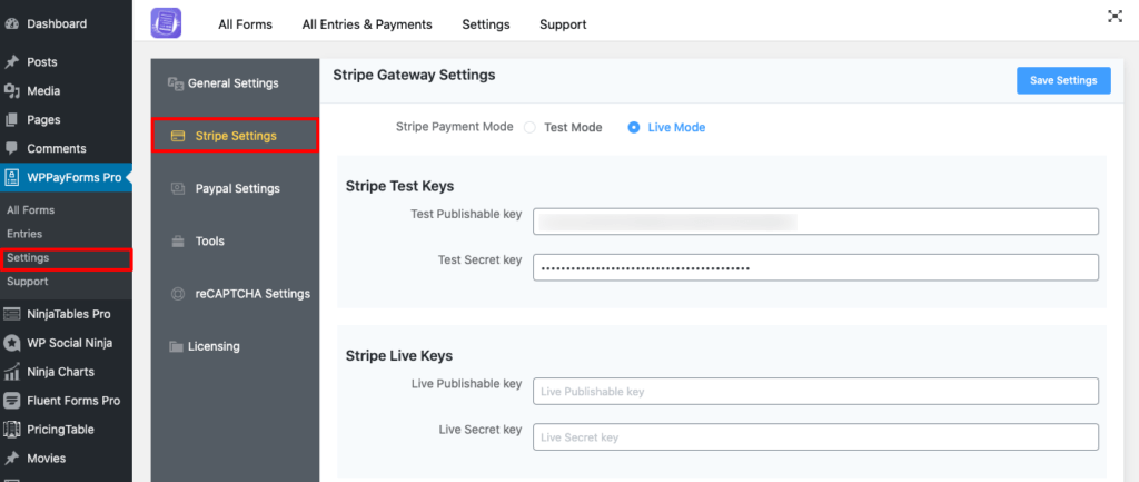 integrate Payment Gateway - Stripe integration - WPPayForm