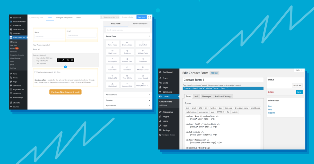 Fluent Forms vs Contact Form 7 