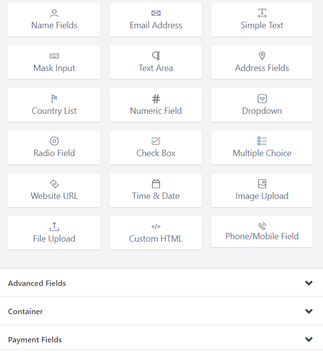 Input Fields - Fluent Forms