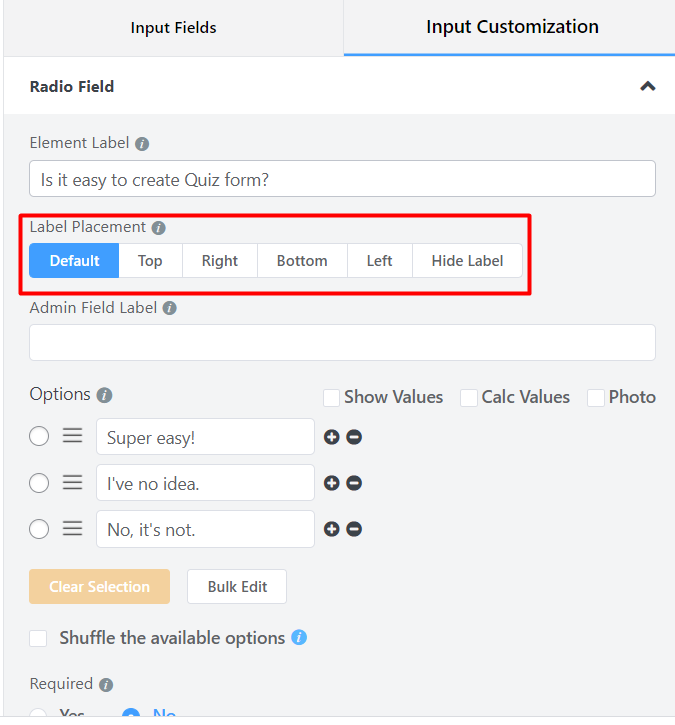 Label Positioning - Fluent Forms