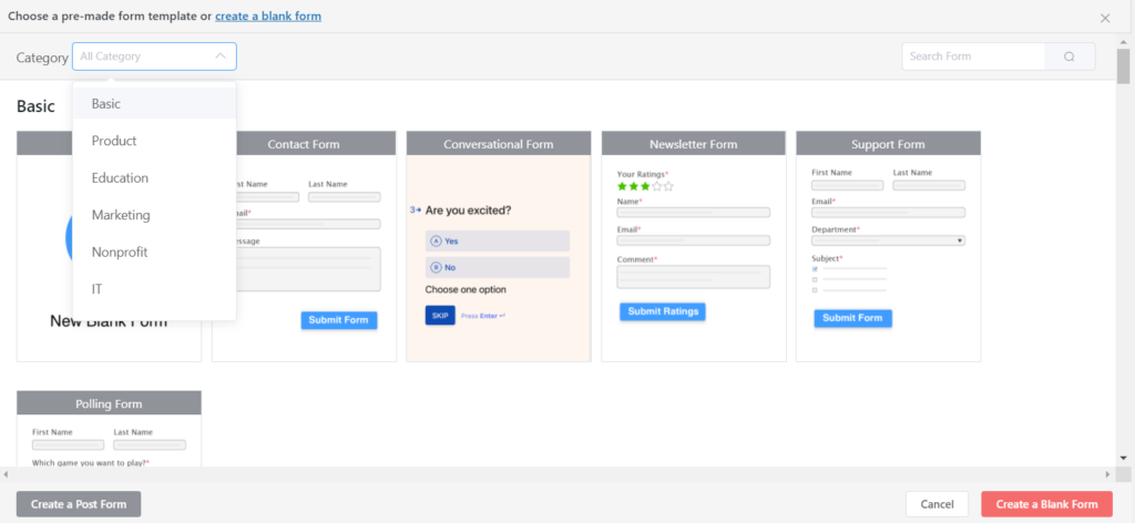 Pre-built form template - Fluent Forms