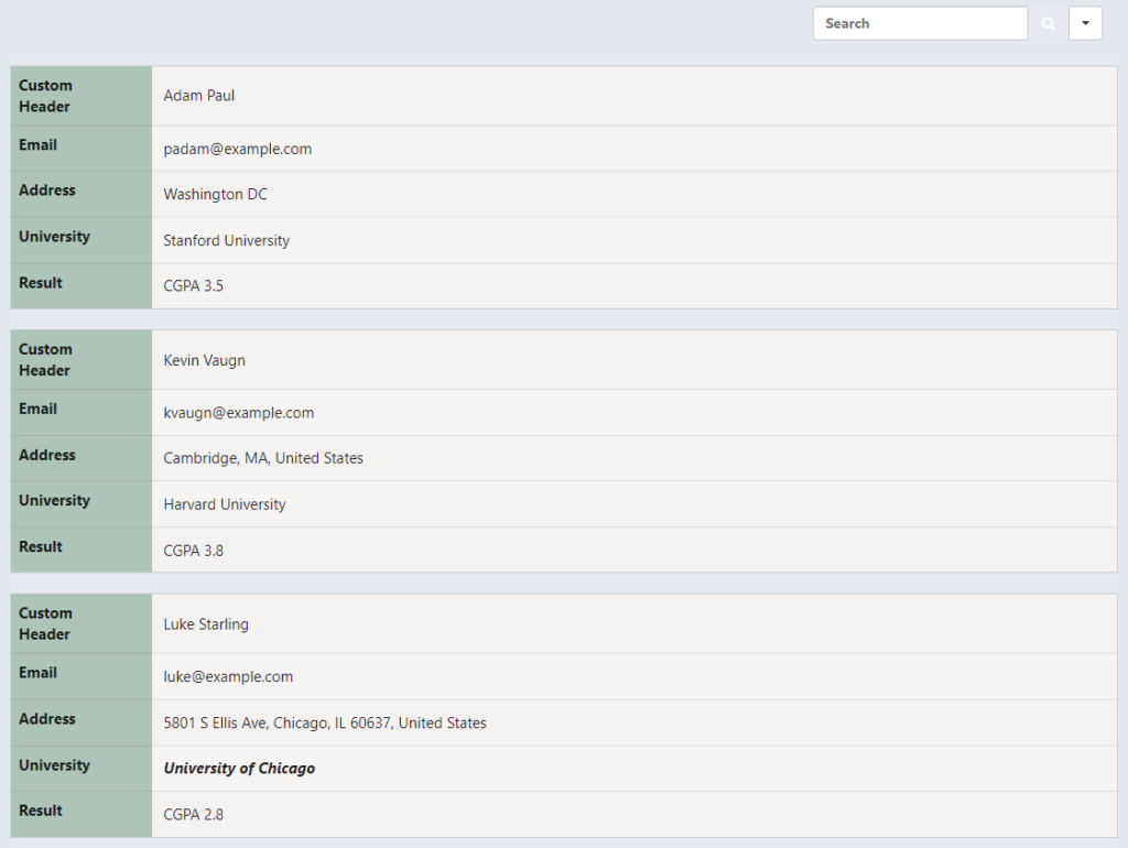 WordPress table responsive mode