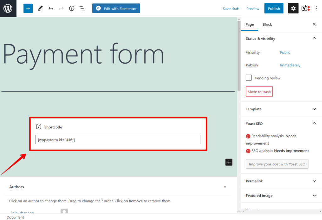 How to embed payment form - WPPayForm
