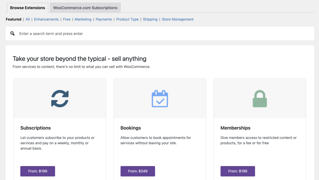 WooCommerce extensions