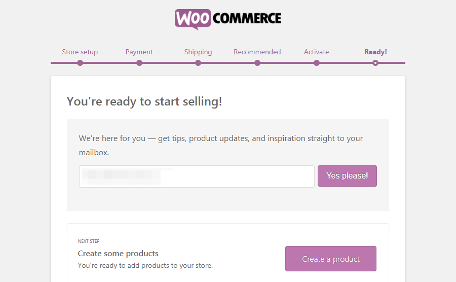 Finish WooCommerce settings