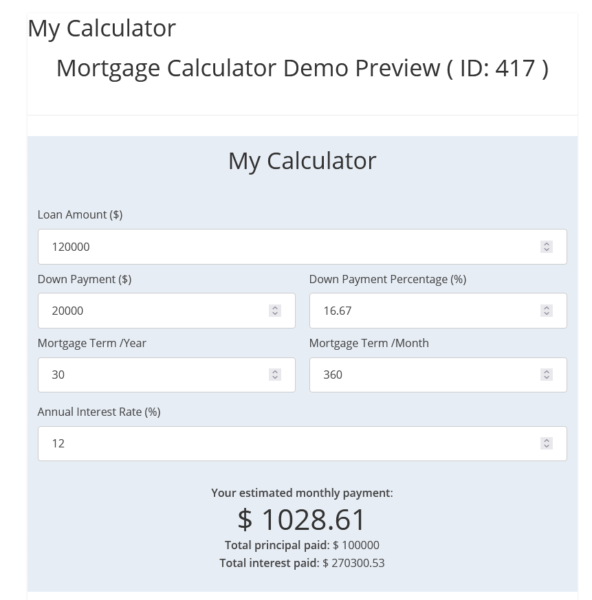 How to Calculate Mortgage on Your Site Using Mortgage Calculator Plugin