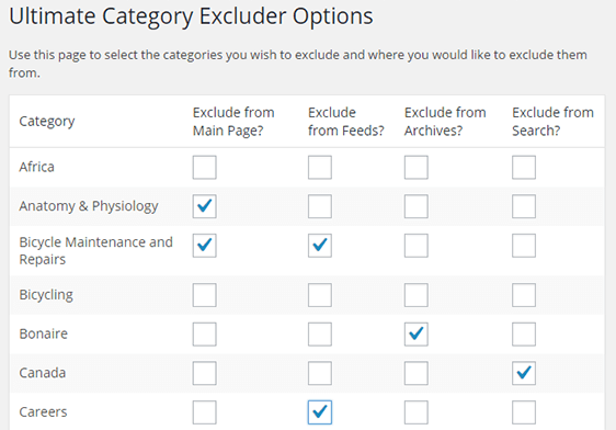 Exclude Categories From RSS Feed