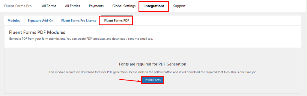 Install PDF Fonts