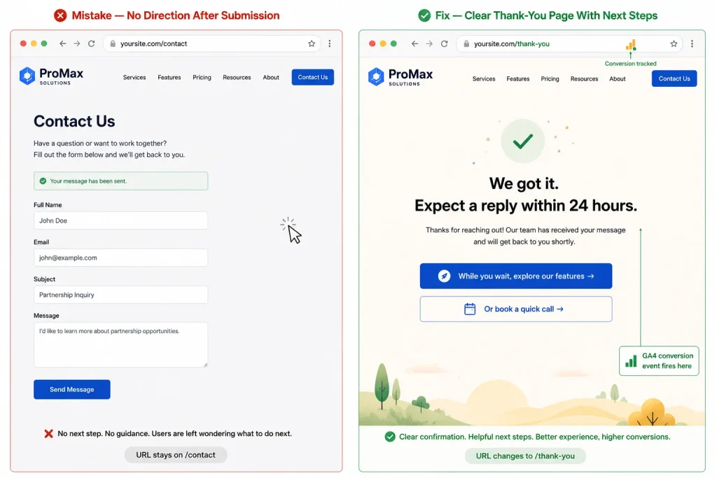 Mistake-13: no thank you page