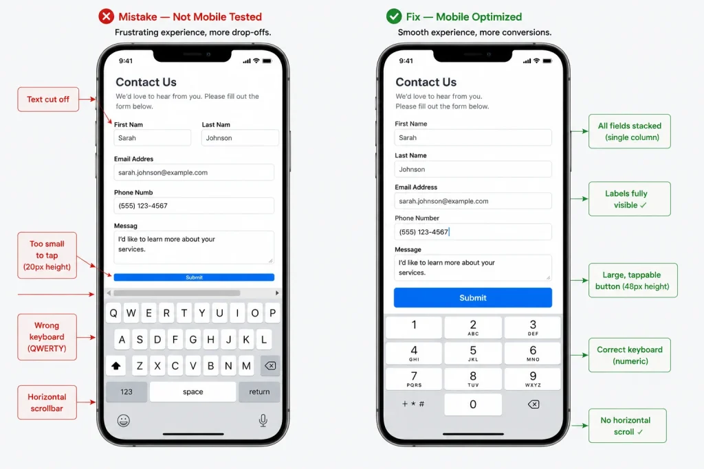 Mistake 7: Form Breaks on Mobile