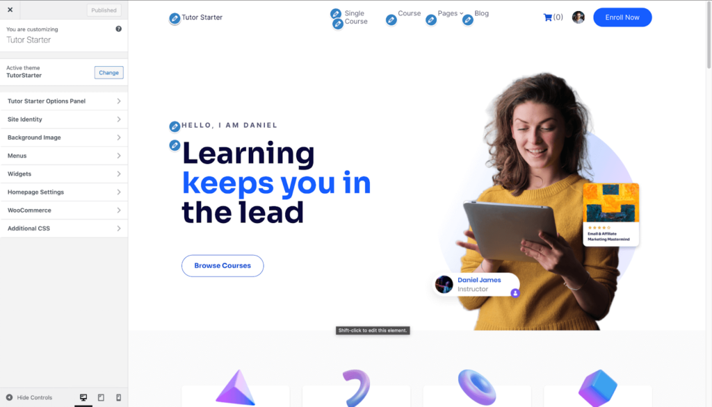 demo tutor lms site preview