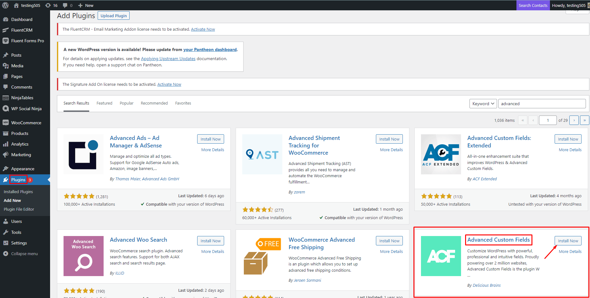 ACF Ratings: Search