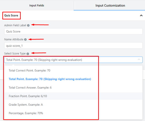 Quiz Score in Fluent Forms - WP Manage Ninja